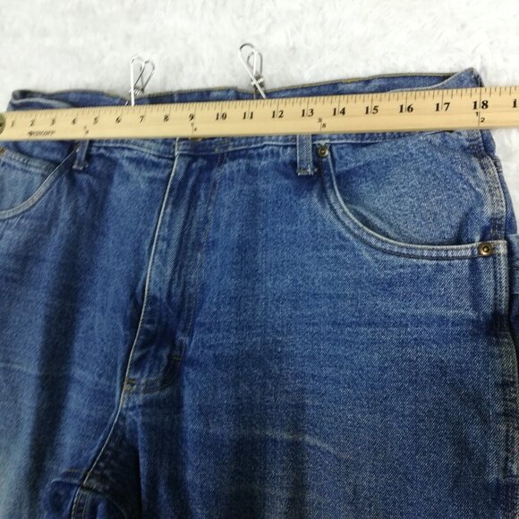 Lakin McKey Mens Jeans Carpenter‎ Flannel Lined Blue Denim Medium Wash 38x32 - Picture 10 of 14